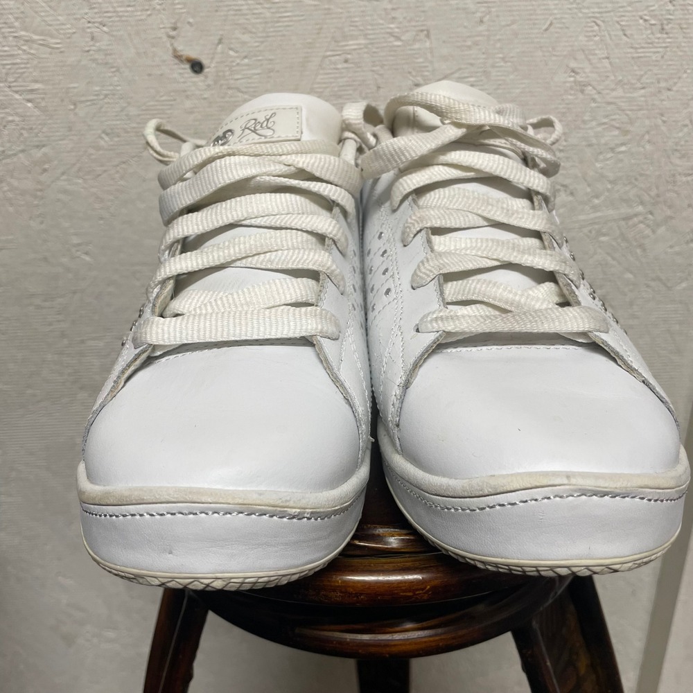 Ecko Red Sneakers Womens‎ Size 7 White Phranz-Phearless Rhinestone Y2K Low Top